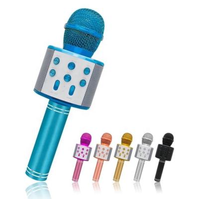 China Handheld Microphone Karaoke Microphone USB Wireless Supplier Recording Mic Wireless Speaker Handheld Microphone USB Portable Microphone for sale