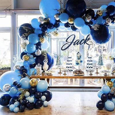 China Latex Navy Blue Night Sky Sequin Air Balloon Set Starry Party Birthday Balloons Opening Balloons Set for sale