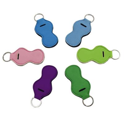 China Wholesale Hot Selling Empty Lip Balm Key Chain Key Chain Holder Neoprene Colors Sublimation Lip Stick Holder for sale