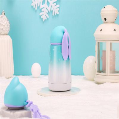 China Sustainable Blue Gradient Rabbit Insulation Stainless Steel Water Bottle For Kids for sale