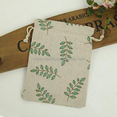 China PUNCH Victor Crafts Bag Professional Factory Wholesale Leaves Design Fashion Organic Cotton Pouch Net Bag Stock for sale