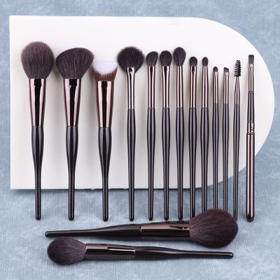 China Angular Blush Fine Light Crest Wool Aluminum Pipe Birch Handle 15 Sets Professional Cosmetic Brush Set Beauty Makeup Tools Makeup Brush Set for sale