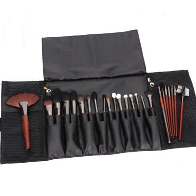 China Angular Blush 24 Pieces Thickened Polished Aluminum Tubes Beech Wood Handles Makeup Brush Beauty Machines Makeup Brush Set for sale