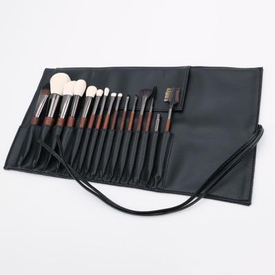 China Angular Blush White Bristle 15 Pieces Aluminum Makeup Brush Tools Makeup Brush Set Makeup Brush Handle Beech Tube for sale