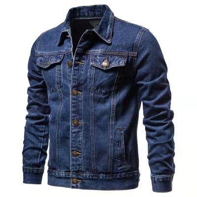 China 2021 New Arrival Fashion Denim Wash Jacket Wholesale Washed Custom Blue Men Denim Lattice Jackets for sale