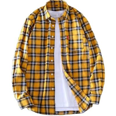 China Anti-Wrinkle Mens Standard Slim Long Sleeve Organic Cotton Plaid Shirt Under $10 for sale