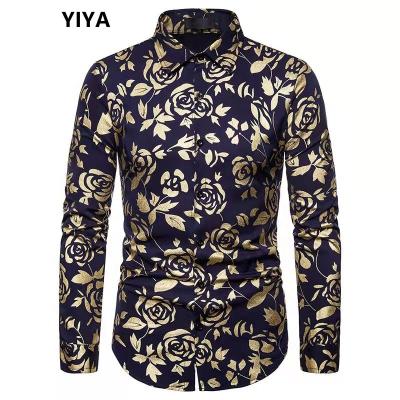 China High quality factory price baroque print men's long sleeve dress shirt men's dress shirt anti-pilling dress shirt men's long sleeve for sale