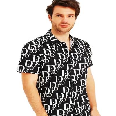 China New high quality short-sleeve anti-pilling cotton men's shirts men's shirts style tribal printed short-sleeve shirts for sale