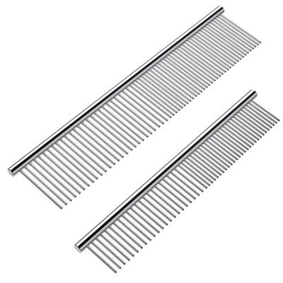 China Wholesale Stocked Stainless Steel Pet Grooming Comb For Dogs Hair Removal for sale