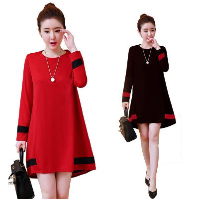 China 100 Kg Long Sleeve Long Sleeve Dress Casual Maternity Dress Maternity Fashion Large Size A Line Breathable Skirt Maternity Medium for sale