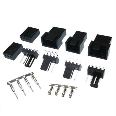 China PCB and Wire 3 & 4 Pin PC Fan Connectors with Crimps - Male/Female - Straight for sale