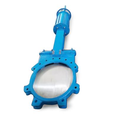 China WCB General Carbon Steel Pneumatic Gate Valve Or Single Acting Worm Gear PN10/16 Knife Manual Gate Valve for sale