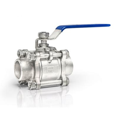 China General Type THD Stainless Steel cf8m 1000wog 3pc Manual Operated Ball Valve Butt Weld for sale