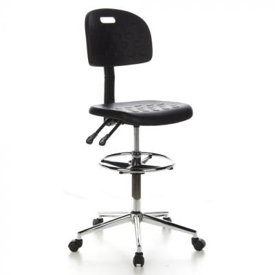 China Black Color High Quality ESD Anti-Static PU Leather Chair (Height) Adjustable For Electronic Workshop for sale