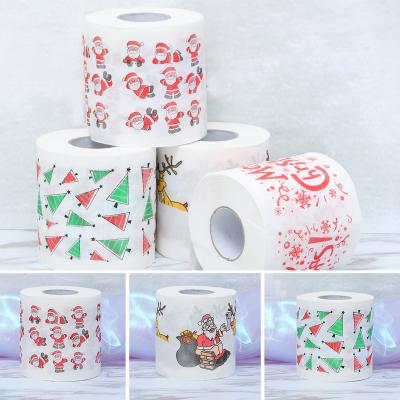 China Funny X-mas Holiday Wood Pulp Christmas Toilet Paper Santa Claus X-mes Gag Decorative Gift for Party Xmas for sale