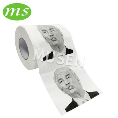 China Virgin Wood Pastes Amazon Hot Sale Donald Trump Kiss Emotion Printed Toilet Paper Roll For US Election for sale