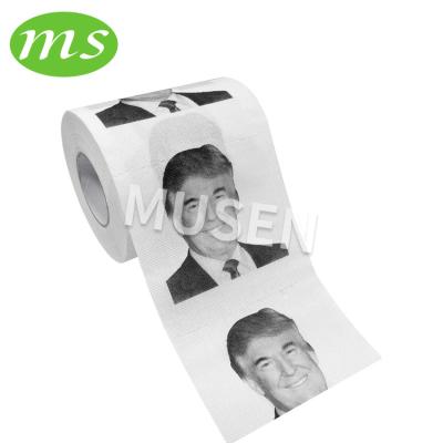 China Virgin Wood Pulp Factory Direct Selling Advertising Creative Donald Trump Toilet Paper Tissue Paper for sale