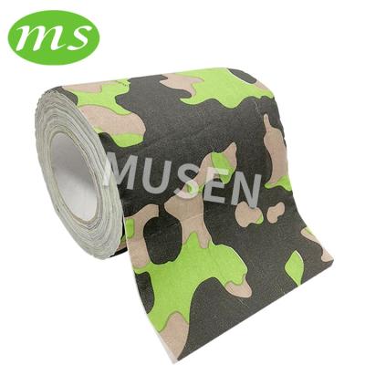 China Custom Printed Virgin Wood Pulp Camouflage Toilet Paper Roll for sale