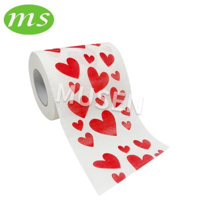 China Virgin Wood Pulps Custom Heart Printed Toilet Paper Roll for sale