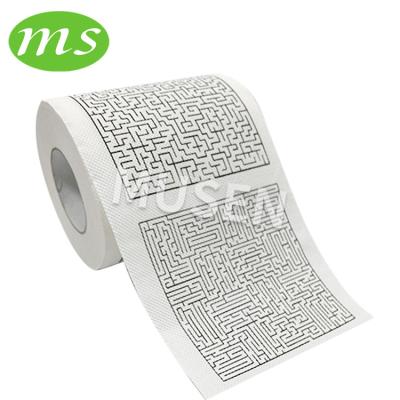 China Virgin Wood Pulp Maze Game Novelty Funny Printed Toilet Paper Roll for sale