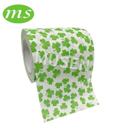 China Virgin wood pulp hotel clover toilet paper household large roll hotel toilet paper Dongguan factory supply for sale