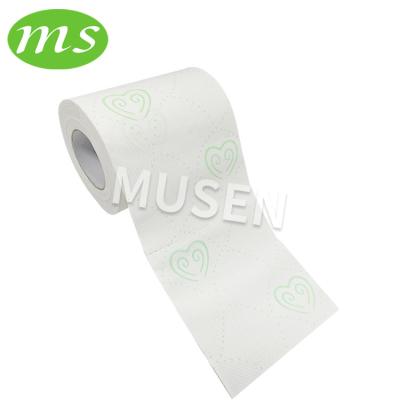 China Virgin wood pulp factory direct supply romantic toilet paper roll with fragrance and love logo printing for sale