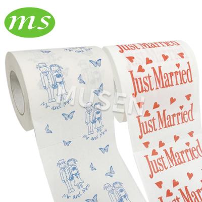 China Virgin Wood Pulp Factory Supply Direct Wedding Printed Toilet Paper for sale