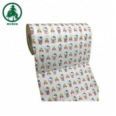 China Virgin Wood Pulp Factory 2 Ply Printed Kitchen Paper Direct Roll for sale