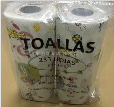 China Virgin Wood Pulp Factory Direct Custom Printed Kitchen Paper Roll for sale