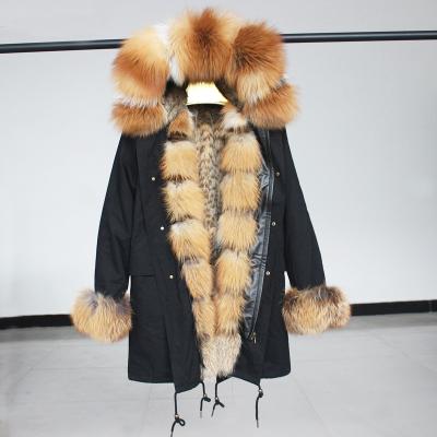 China Fox fur camouflage parka jacket /camouflage anti-shrink parka coat for sale