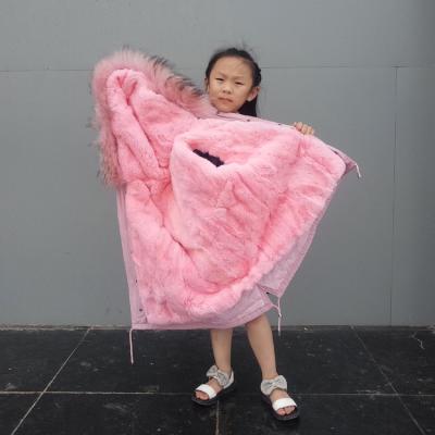 China Wholesale Cheap Kids Winter Warm Parka Coat Colorful Fur Coat Anti-Shrink for sale