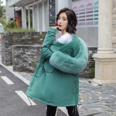 China 2019 winter women's parka anti-shrink parka with fur with natural fox fur collar jacket fur parka for sale