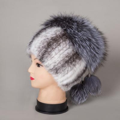 China breathable & Hot Selling Silver Fox Fur Trim Roll Mink Fur Cloche Hat Waterproof Warm Winter Fur Hat for sale