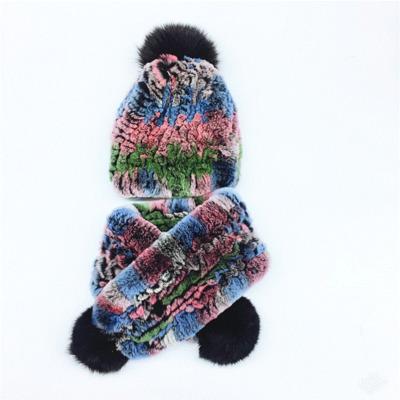 China breathable & Korean Wholesale Waterproof Funny Fur Pom Pom Beanie Fur Hats And Scarf For Kids for sale