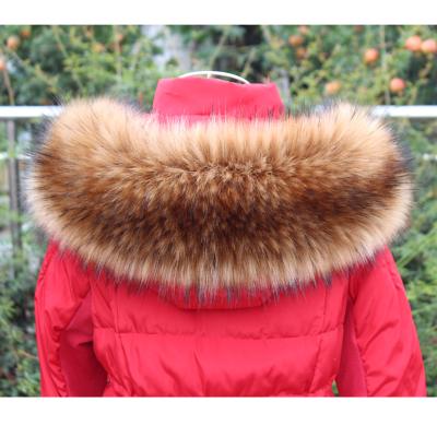 China Wholesale Raccoon Faux Fur Hood Trim Professional Customized Detachable Long Fluffy Fur Collars for sale