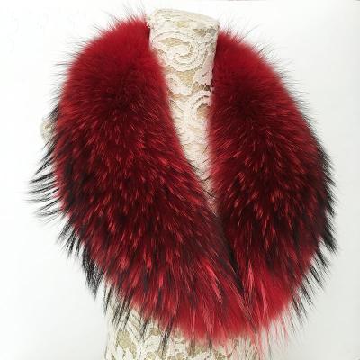 China Garment Factory Direct Supply Real Raccoon Fur Trim For Hood Detachable Raccoon Fur Collars for sale