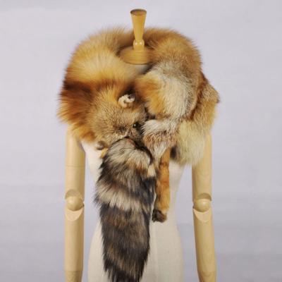 China Newest Ladies Winter Scarf Long Whole Skins Genuine Fox Fur Scarf for sale