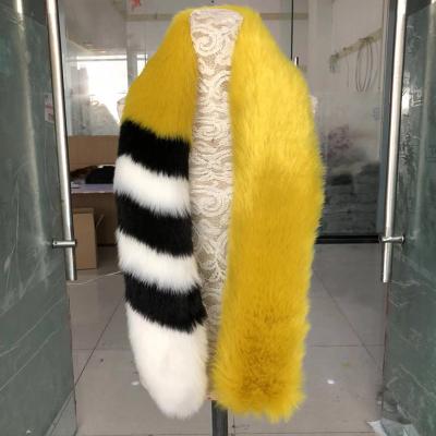 China Wholesale Winter Warm Fur Fashion Long Scarf Faux Fur Scarf for sale