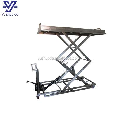 China Yushuoda High Quality Hydraulic Type Hydraulic Type Stainless Steel Lift Mortuary Trolley for sale