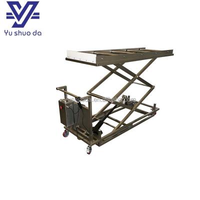 China Adult Electric Hydraulic System 304 Stainless Steel Lift Mortuary Trolley for sale