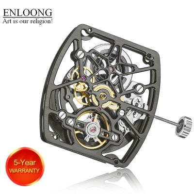 China ENLOONG Luxury Luxury All Black OEM Logo Custom Rotor Watch Movement 21 Style Skeleton Mechanical Automatic Jewelry Tonneau Movement for sale