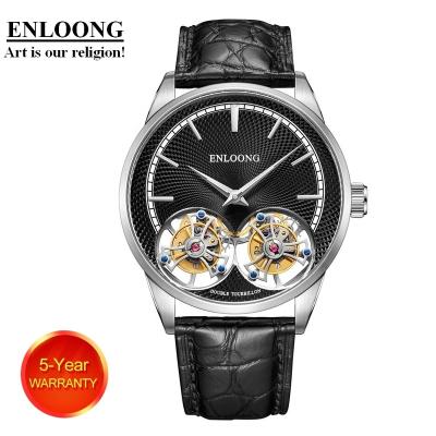 China 2020 ENLOONG Real Water Resistant Luxury Double Watch Tourbillon Mechanical Watch Men Stainless Steel Sapphire OEM Wristwatch Man Tourbillon Watch for sale