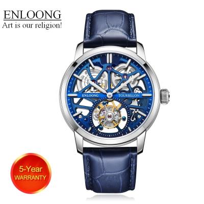 China 2021 ENLOONG Real Luxury Power Reserve Tourbillon Watches Men With Luxury Power Reserve Stainless Steel Sapphire OEM Long Wrist Men's Watch for sale