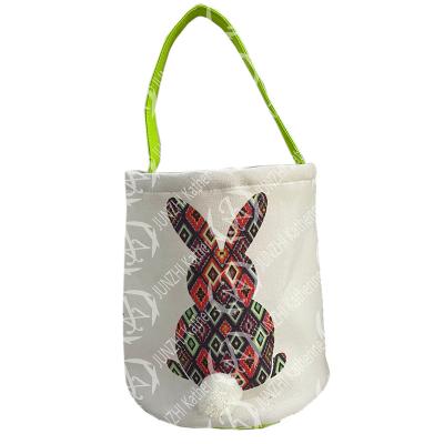 China JUNZHI KATHERINE Bunny Canvas Diamond Easter Bucket 23*25cm for sale