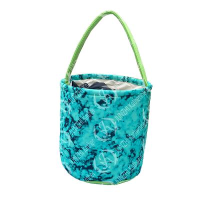 China Bucket 23*25cm of JUNZHI KATHERINE Canvas Bunny Turquoise Easter for sale