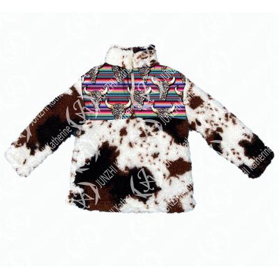 China JUNZHI KATHERINE Soft Fleece Serape Cow Sherpa QUICK DRY Sweater for sale