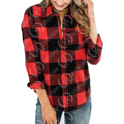 China JUNZHI Breathable KATHERINE Girl Buffalo Plaid Jacket for sale