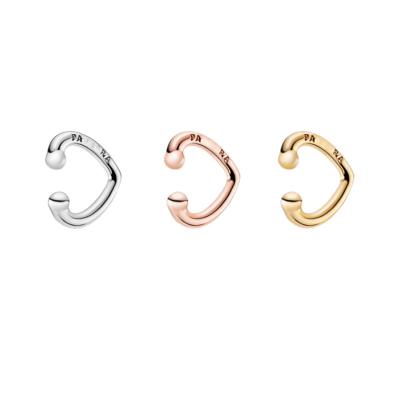 China Pandoraer FASHIONABLE 925 Sterling Silver Rose Gold Shine U-shaped Heart Shaped Clips Women Fashion Jewelry Original Logo for sale