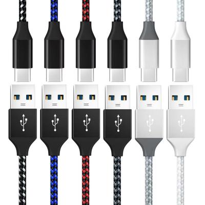 China Fast Charging Date Cable Type C USB 6ft 3A Cable 5Pack 3Pack 3ft Nylon Braided 10ft Custom Charging 3.0 USB C Charger Data Cable For Android Smartphones for sale