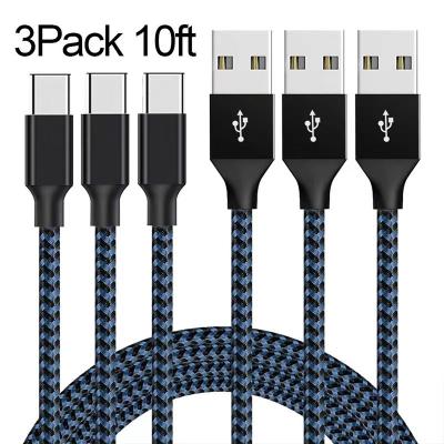 China Fast Charging Date Cable Amazon 2022 Selling Type C mirco Fast Charger USB Cable 3ft 6ft 3A Nylon Braided 10ft Custom For Android Smartphones for sale